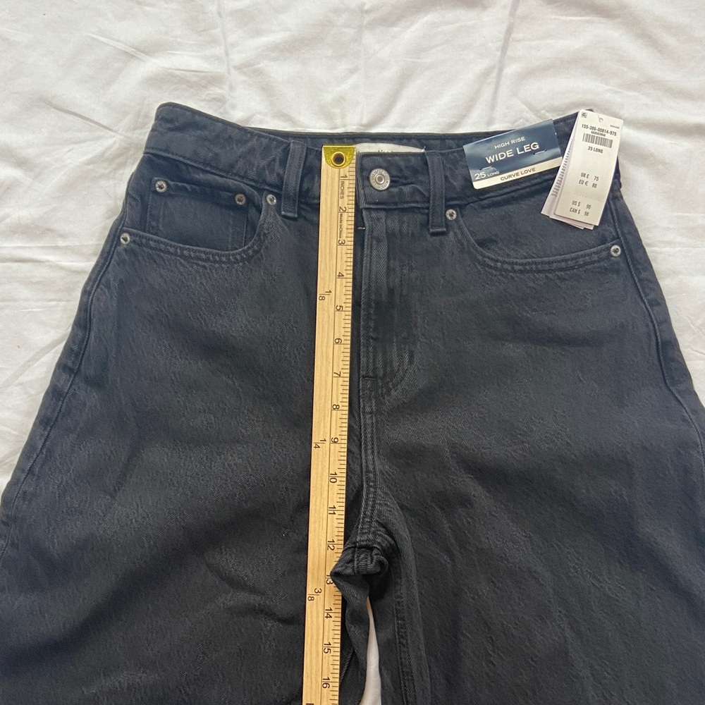 Abercrombie & Fitch Curve Love High Rise Wide Leg Jeans Womens Size 25 Long NWT - Picture 5 of 9